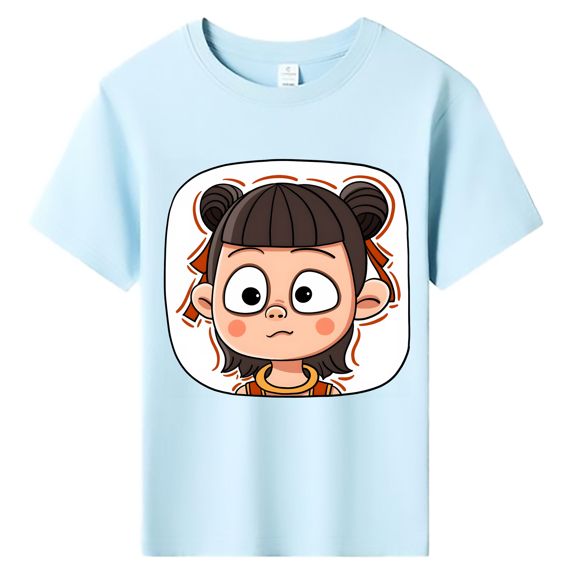 （画像用） Ne Zha 2 ナタ 魔童の大暴れ 綿100％キッズTシャツ（フロントプリント）